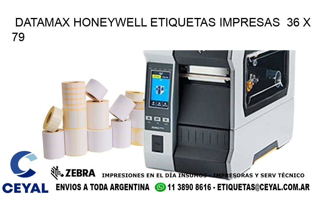 DATAMAX HONEYWELL ETIQUETAS IMPRESAS  36 x 79