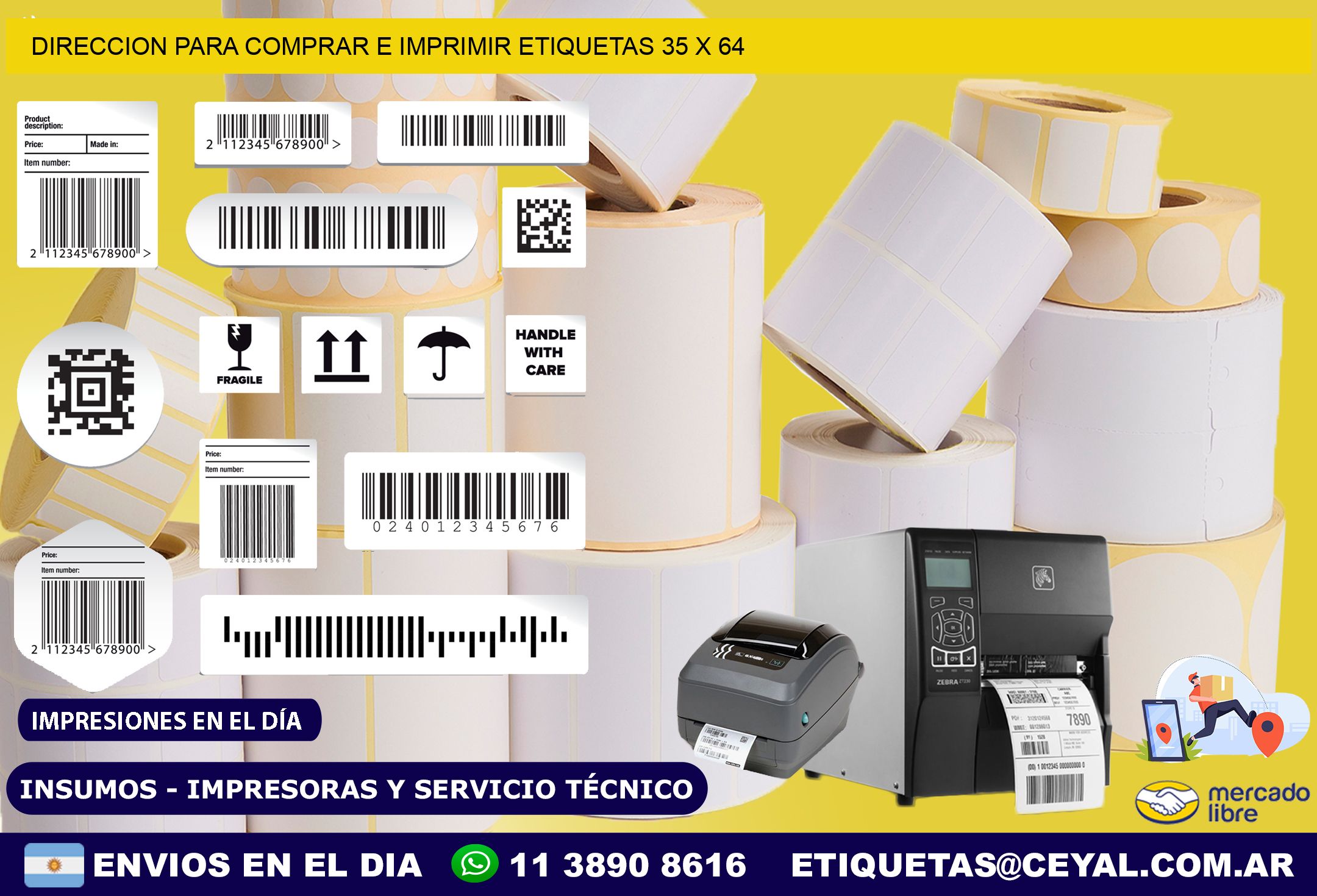 DIRECCION PARA COMPRAR E IMPRIMIR ETIQUETAS 35 x 64