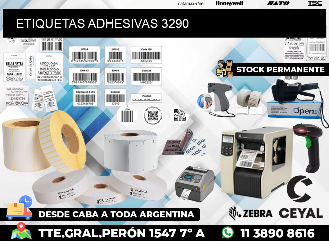 ETIQUETAS ADHESIVAS 3290