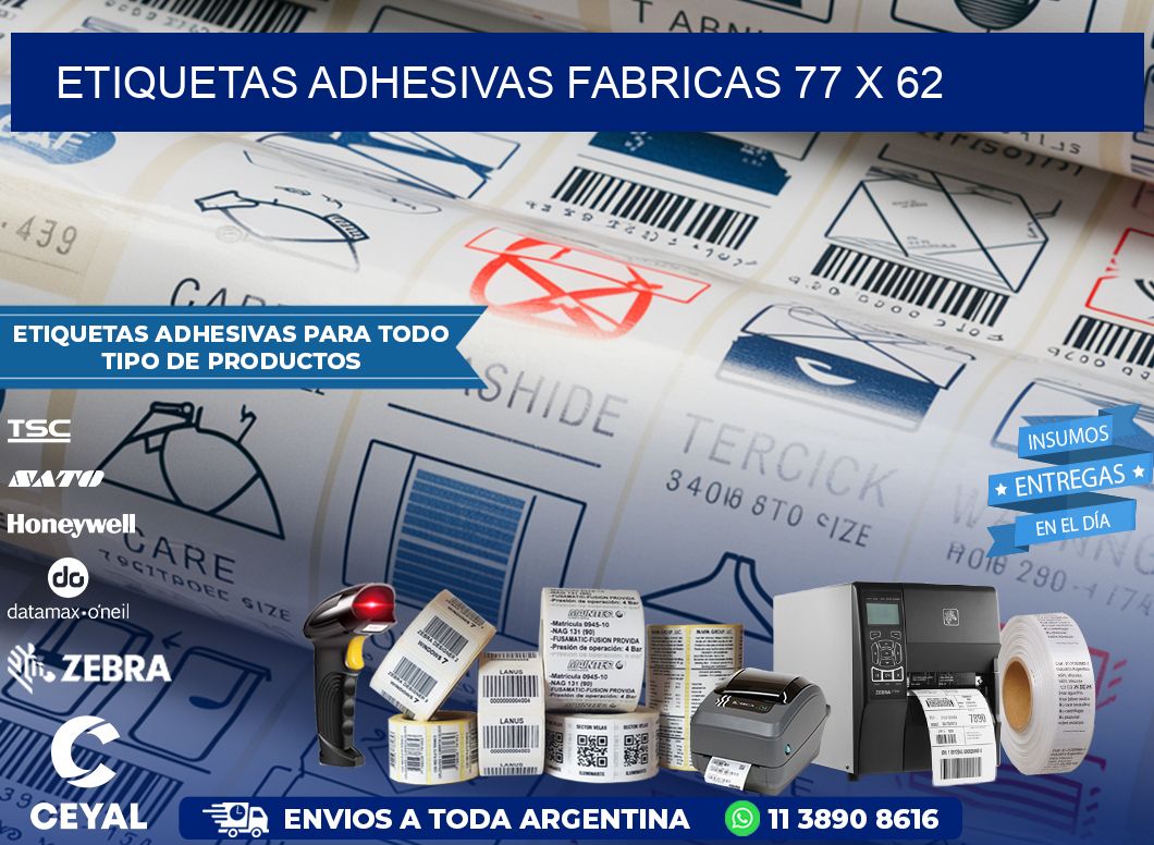 ETIQUETAS ADHESIVAS FABRICAS 77 x 62