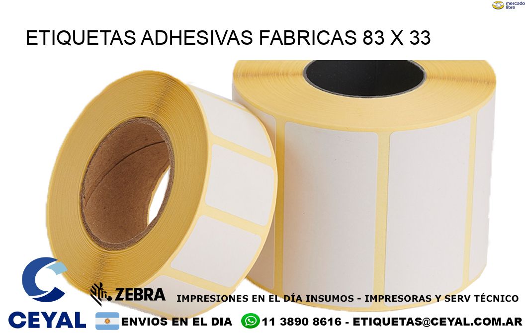 ETIQUETAS ADHESIVAS FABRICAS 83 x 33