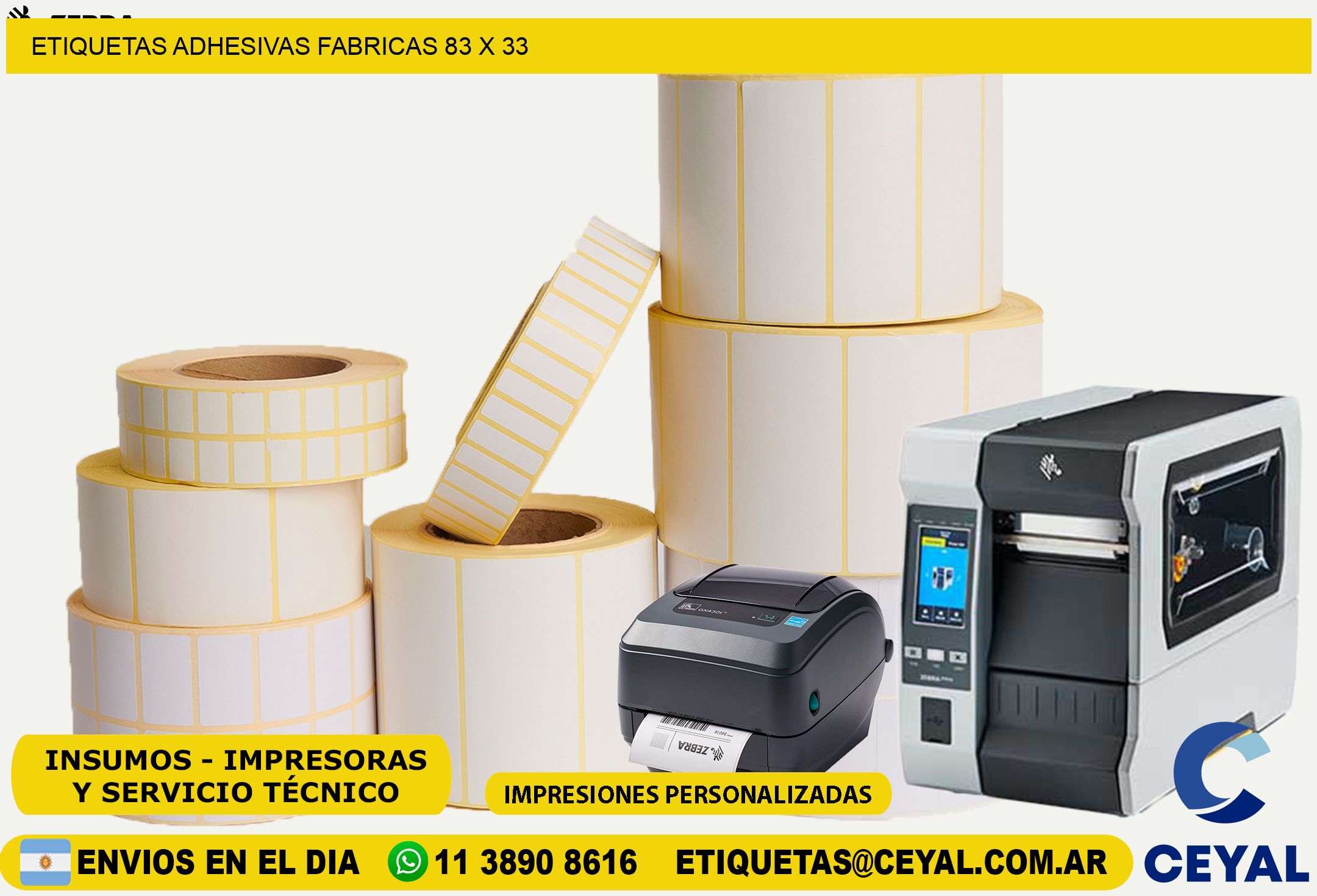 ETIQUETAS ADHESIVAS FABRICAS 83 x 33