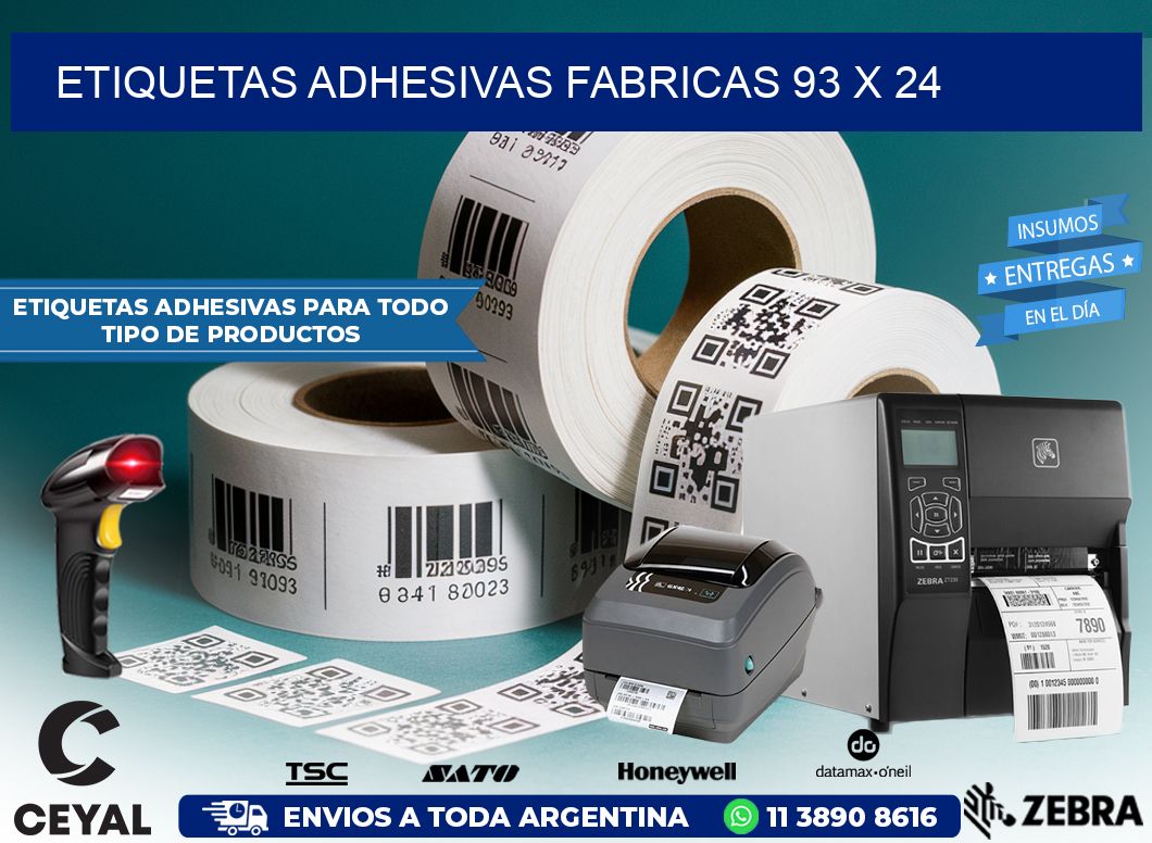 ETIQUETAS ADHESIVAS FABRICAS 93 x 24