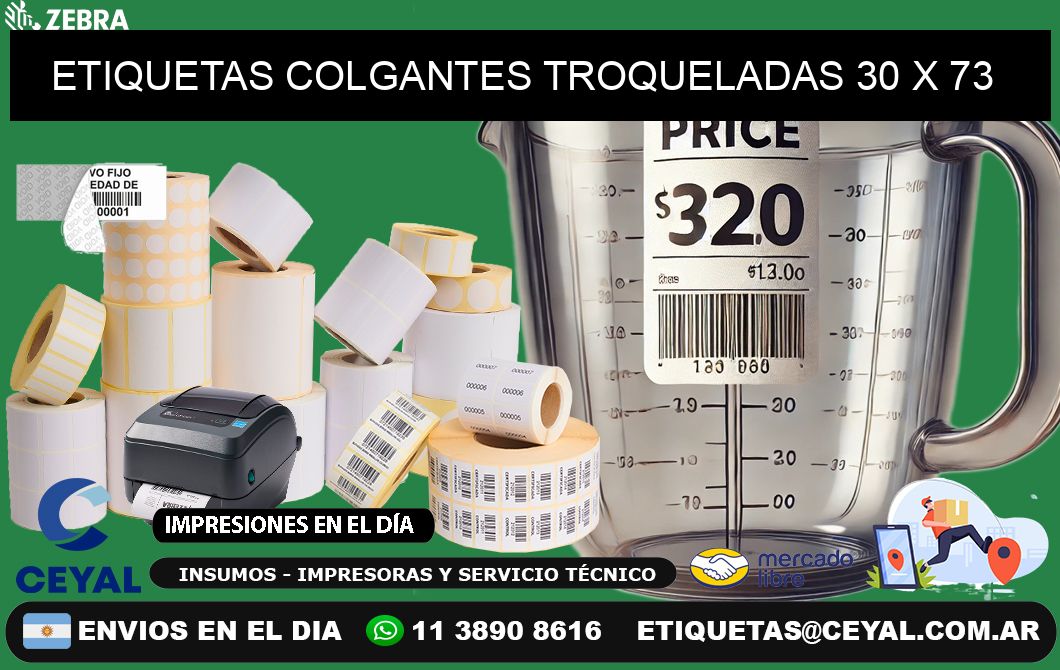 ETIQUETAS COLGANTES TROQUELADAS 30 x 73