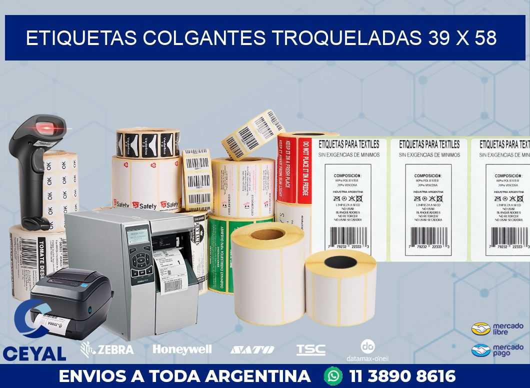 ETIQUETAS COLGANTES TROQUELADAS 39 x 58