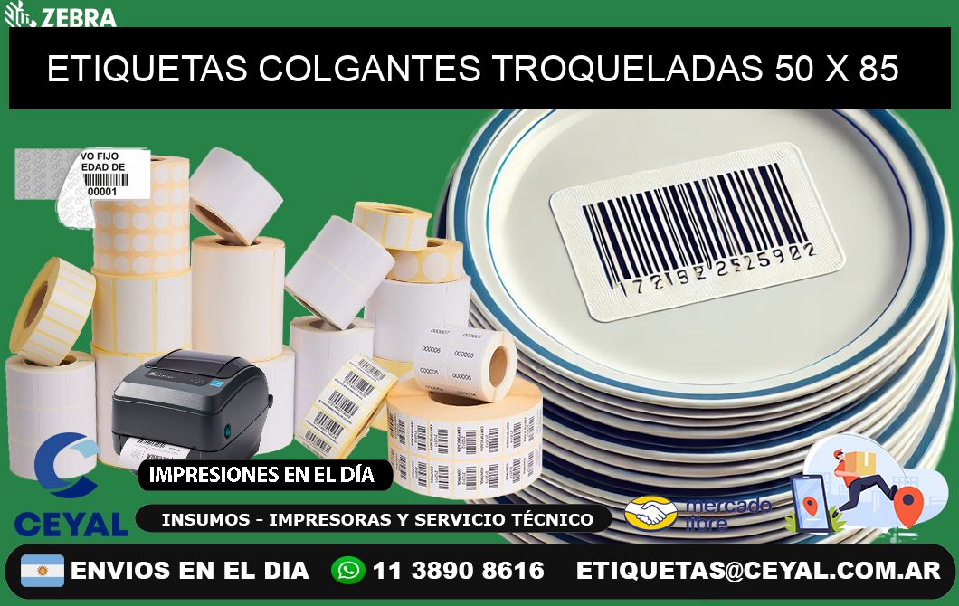 ETIQUETAS COLGANTES TROQUELADAS 50 x 85