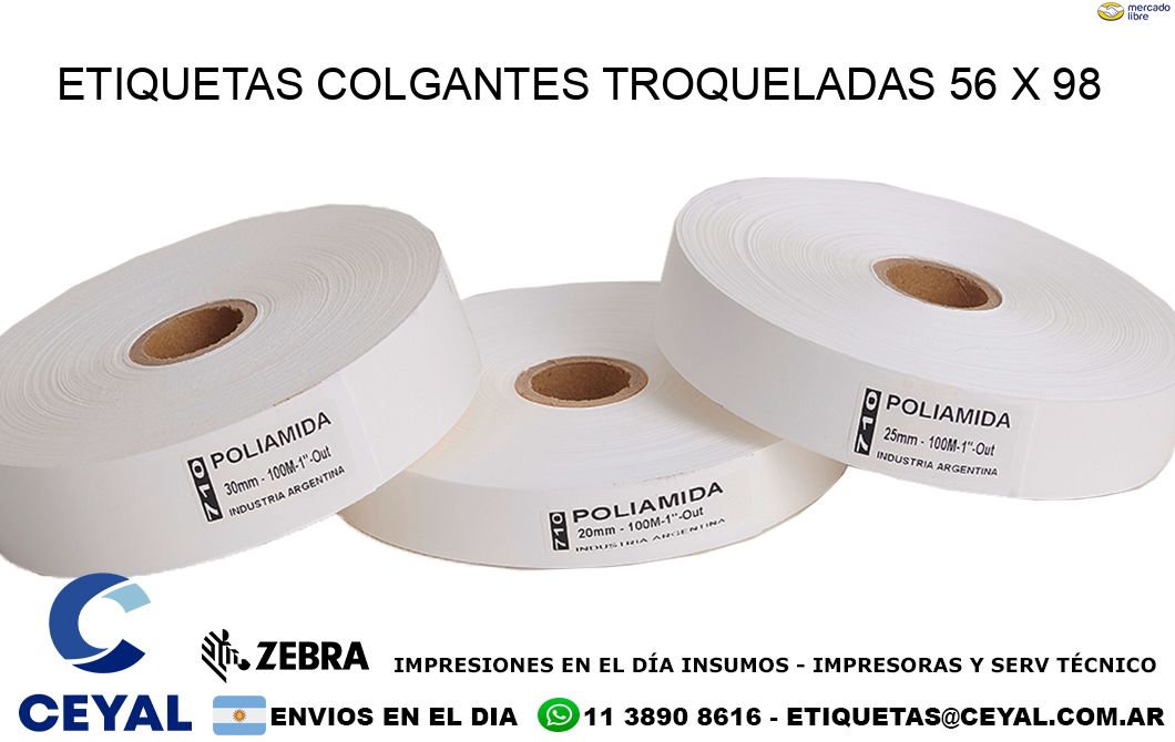 ETIQUETAS COLGANTES TROQUELADAS 56 x 98