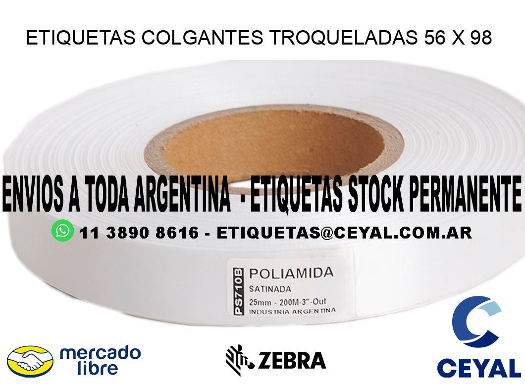 ETIQUETAS COLGANTES TROQUELADAS 56 x 98