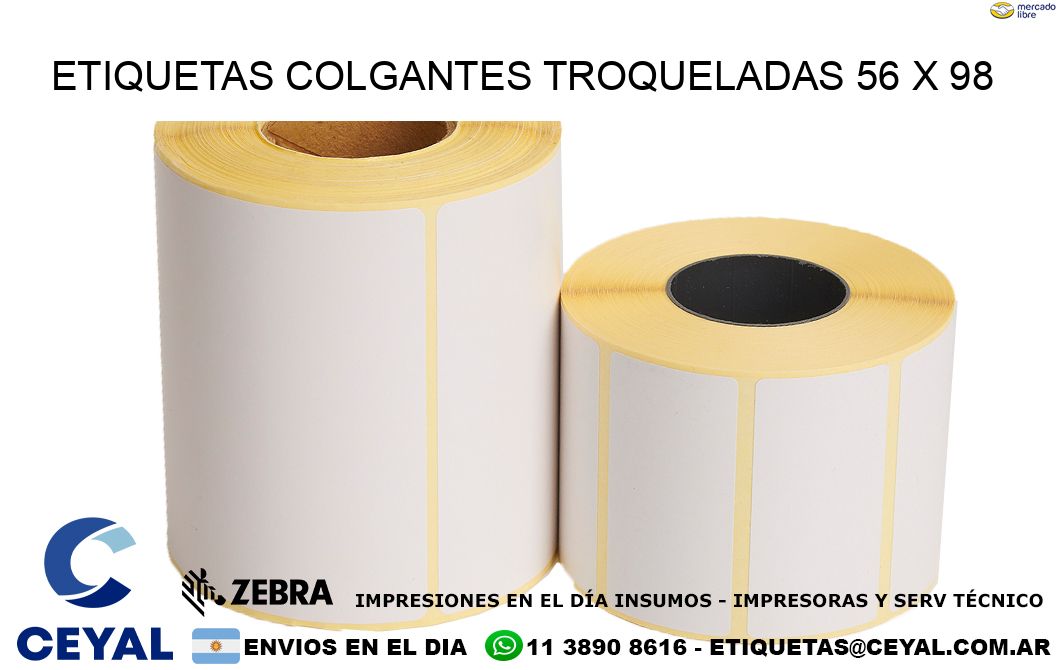 ETIQUETAS COLGANTES TROQUELADAS 56 x 98