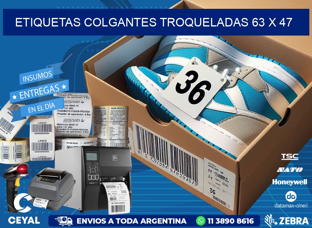 ETIQUETAS COLGANTES TROQUELADAS 63 x 47