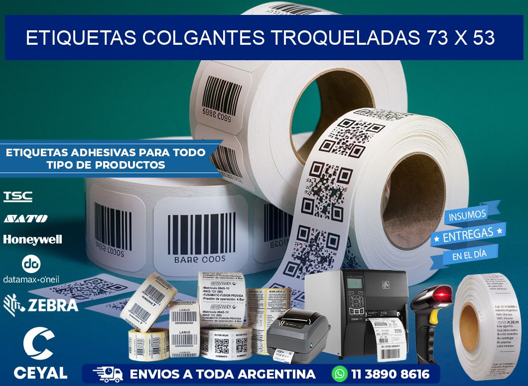 ETIQUETAS COLGANTES TROQUELADAS 73 x 53