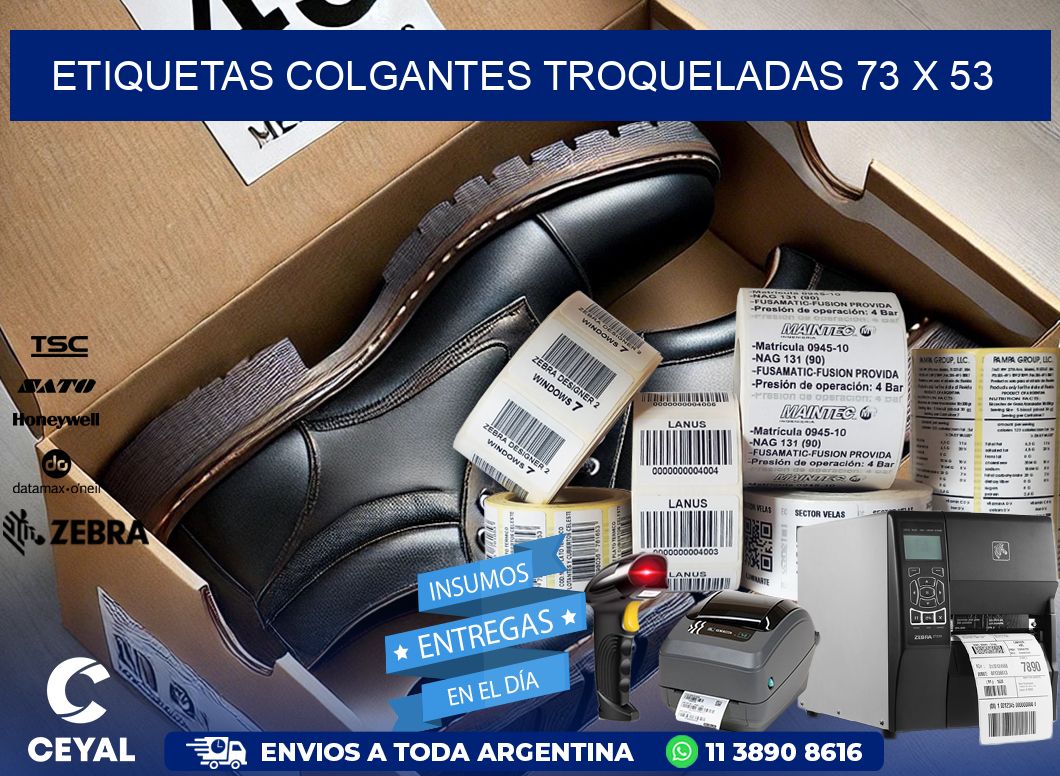 ETIQUETAS COLGANTES TROQUELADAS 73 x 53