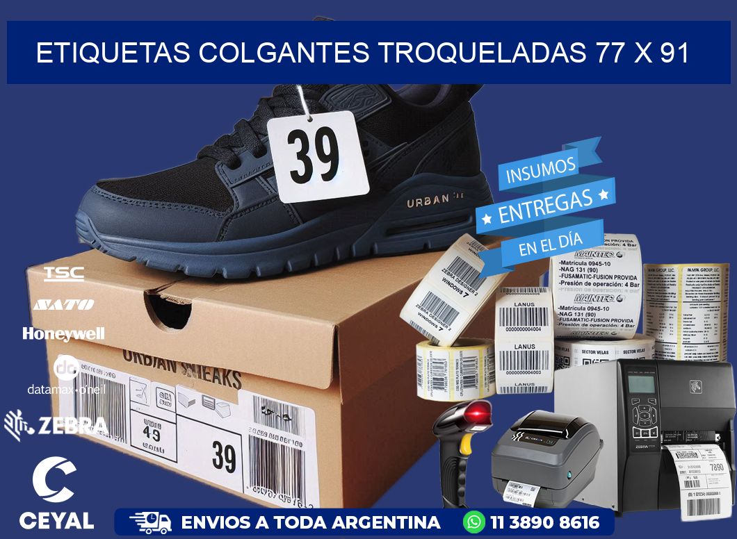 ETIQUETAS COLGANTES TROQUELADAS 77 x 91