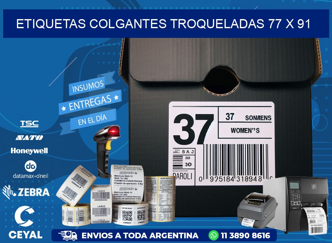 ETIQUETAS COLGANTES TROQUELADAS 77 x 91