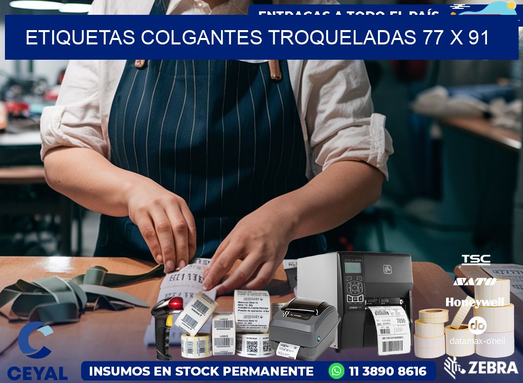 ETIQUETAS COLGANTES TROQUELADAS 77 x 91