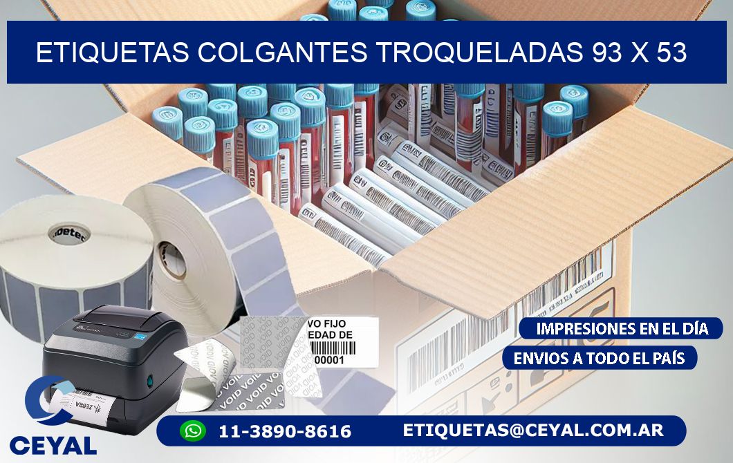 ETIQUETAS COLGANTES TROQUELADAS 93 x 53