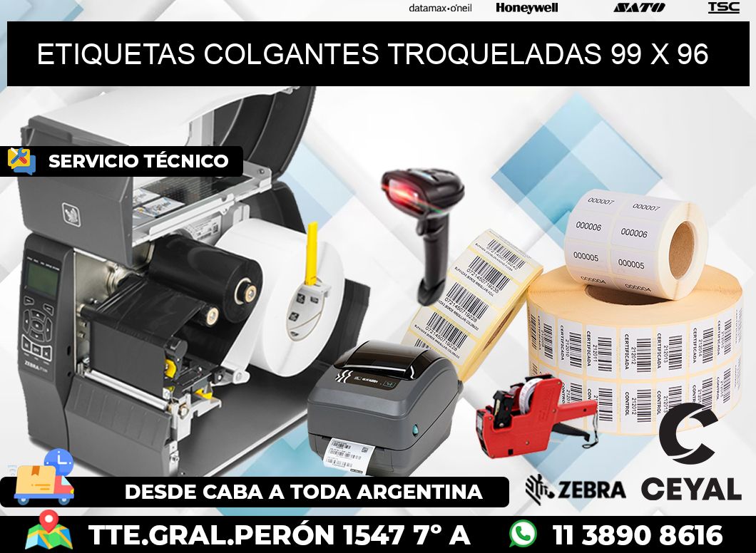 ETIQUETAS COLGANTES TROQUELADAS 99 x 96