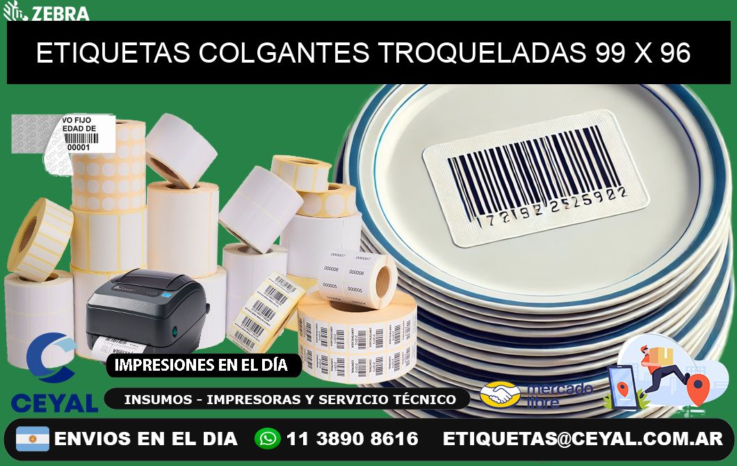 ETIQUETAS COLGANTES TROQUELADAS 99 x 96