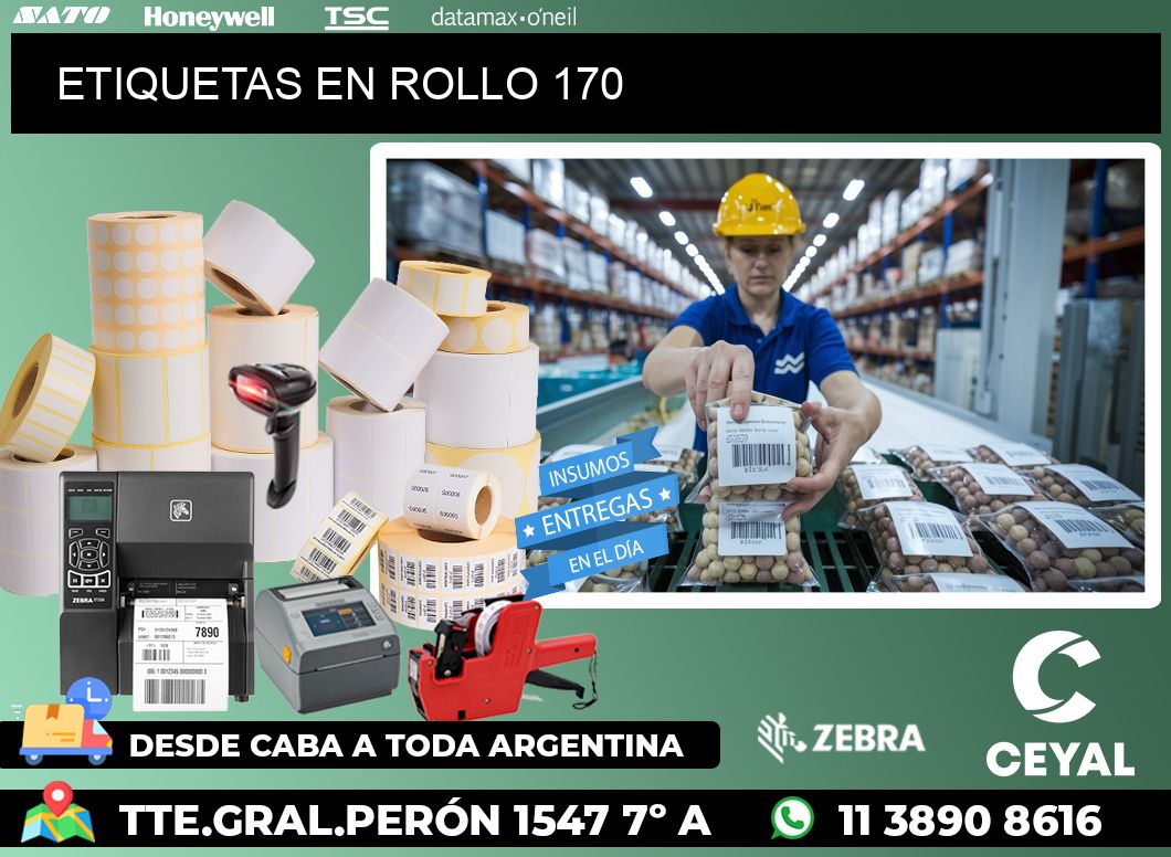 ETIQUETAS EN ROLLO 170
