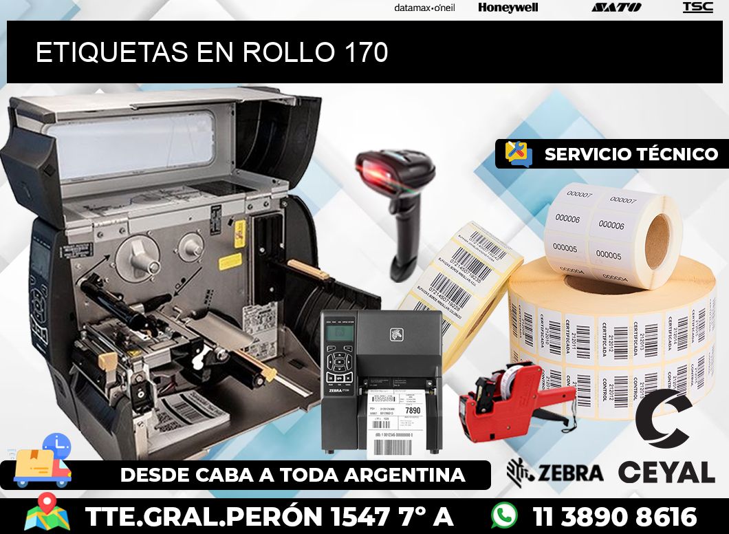 ETIQUETAS EN ROLLO 170
