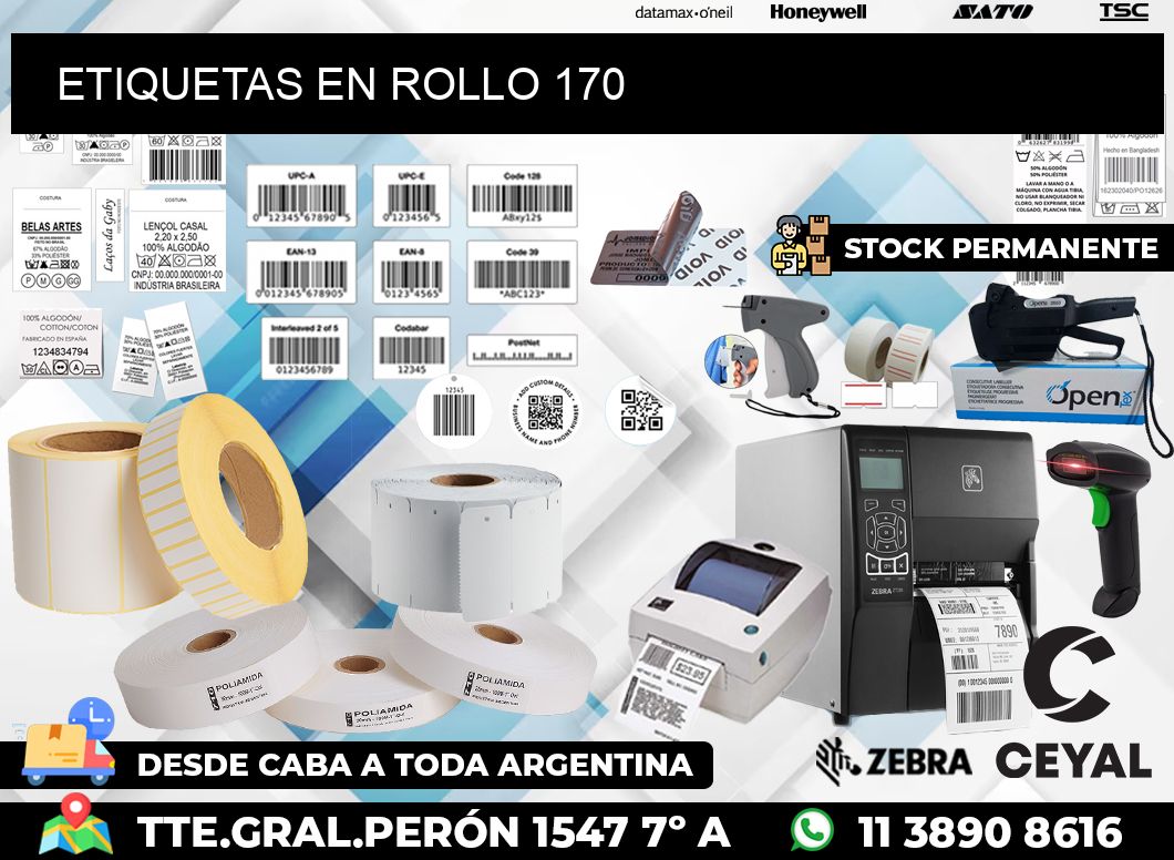 ETIQUETAS EN ROLLO 170