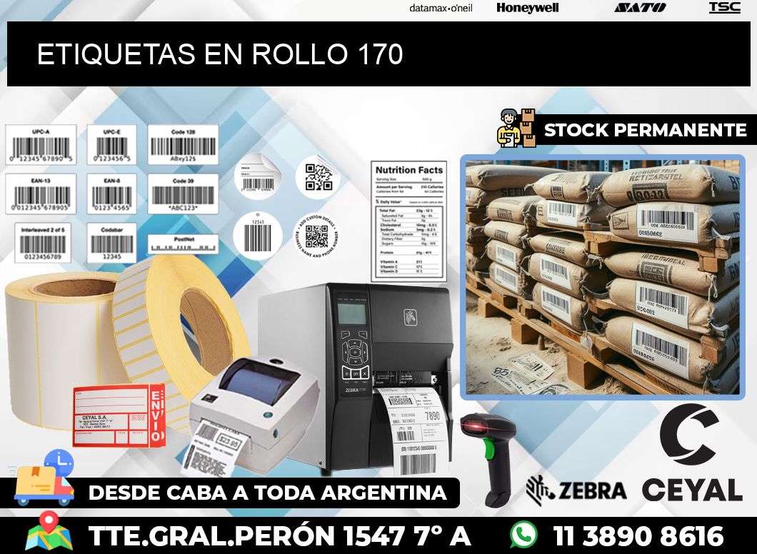 ETIQUETAS EN ROLLO 170