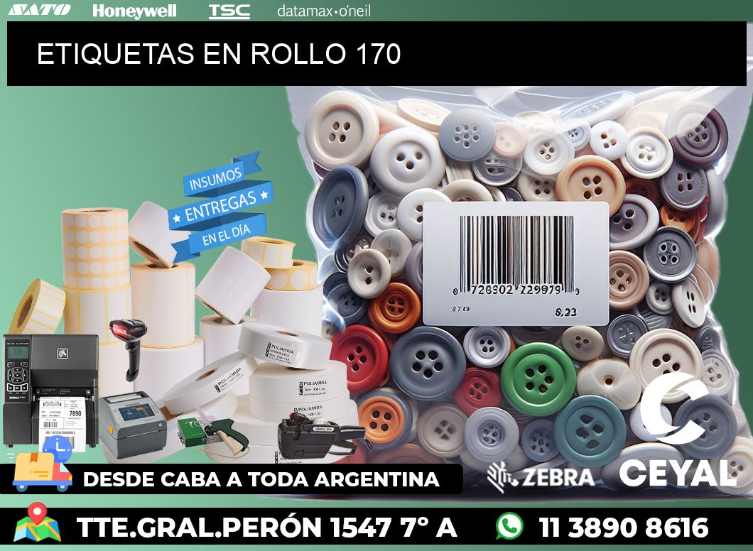 ETIQUETAS EN ROLLO 170