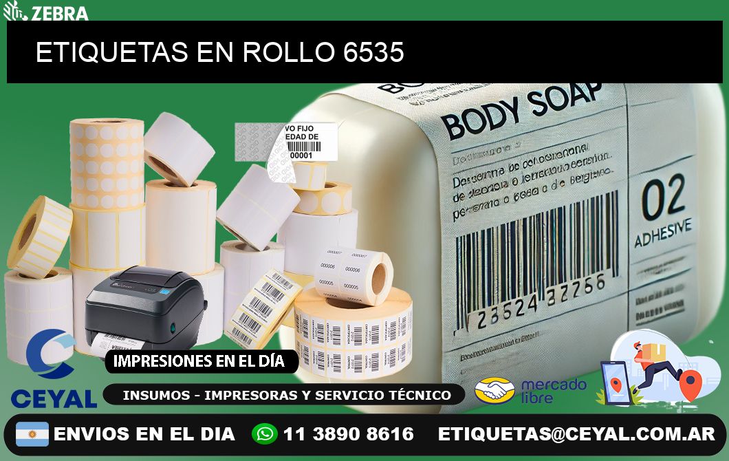 ETIQUETAS EN ROLLO 6535