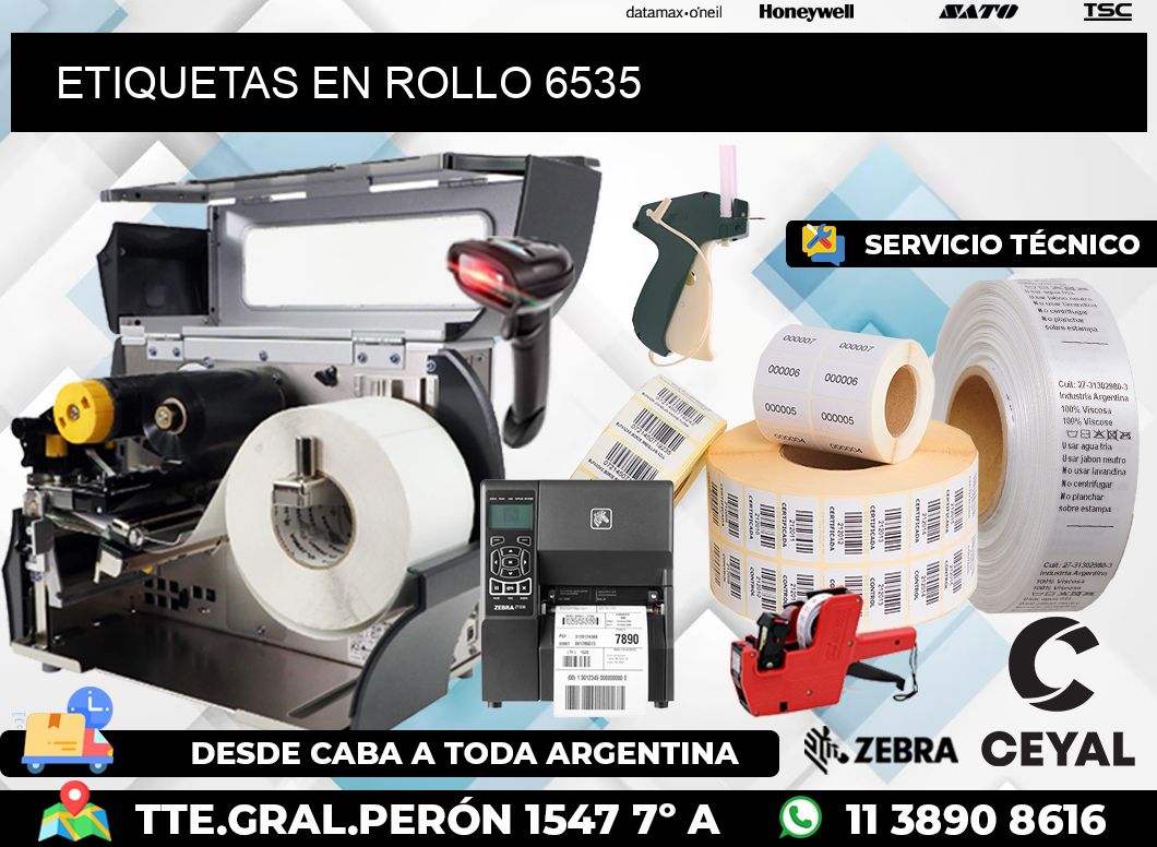 ETIQUETAS EN ROLLO 6535