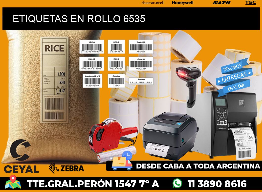 ETIQUETAS EN ROLLO 6535