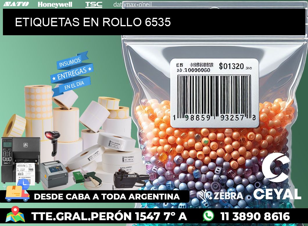 ETIQUETAS EN ROLLO 6535