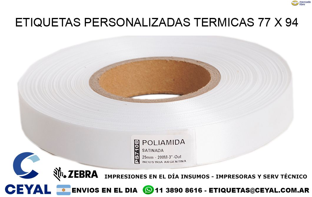 ETIQUETAS PERSONALIZADAS TERMICAS 77 x 94