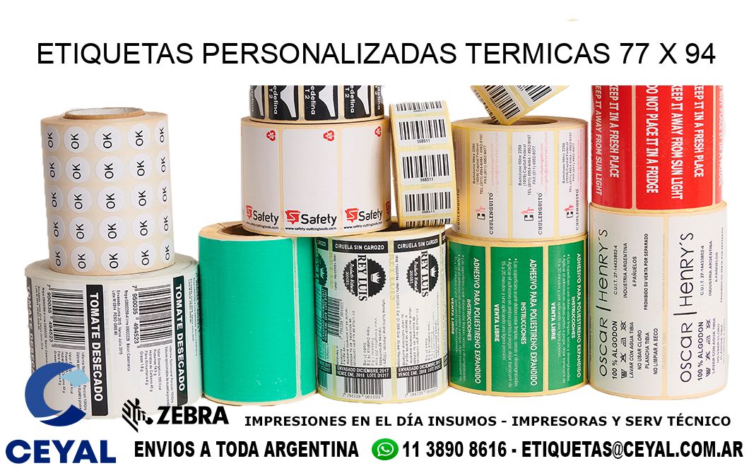 ETIQUETAS PERSONALIZADAS TERMICAS 77 x 94