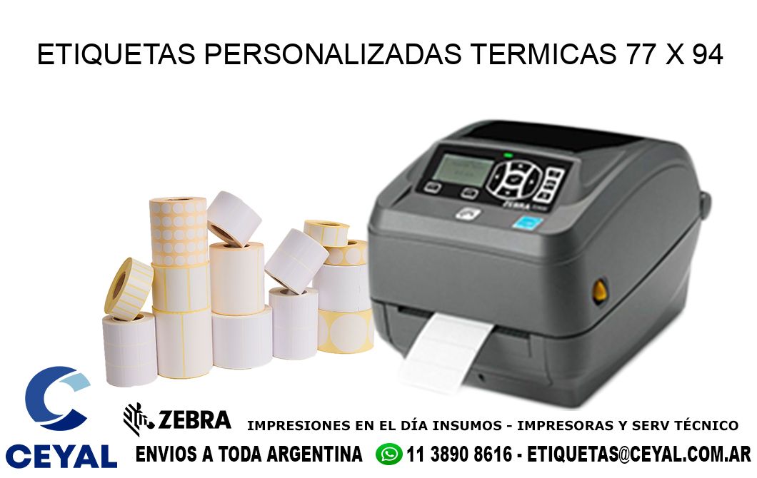 ETIQUETAS PERSONALIZADAS TERMICAS 77 x 94