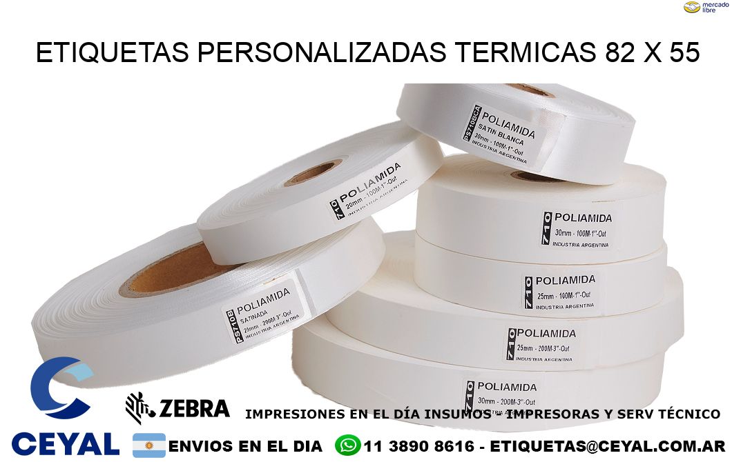 ETIQUETAS PERSONALIZADAS TERMICAS 82 x 55