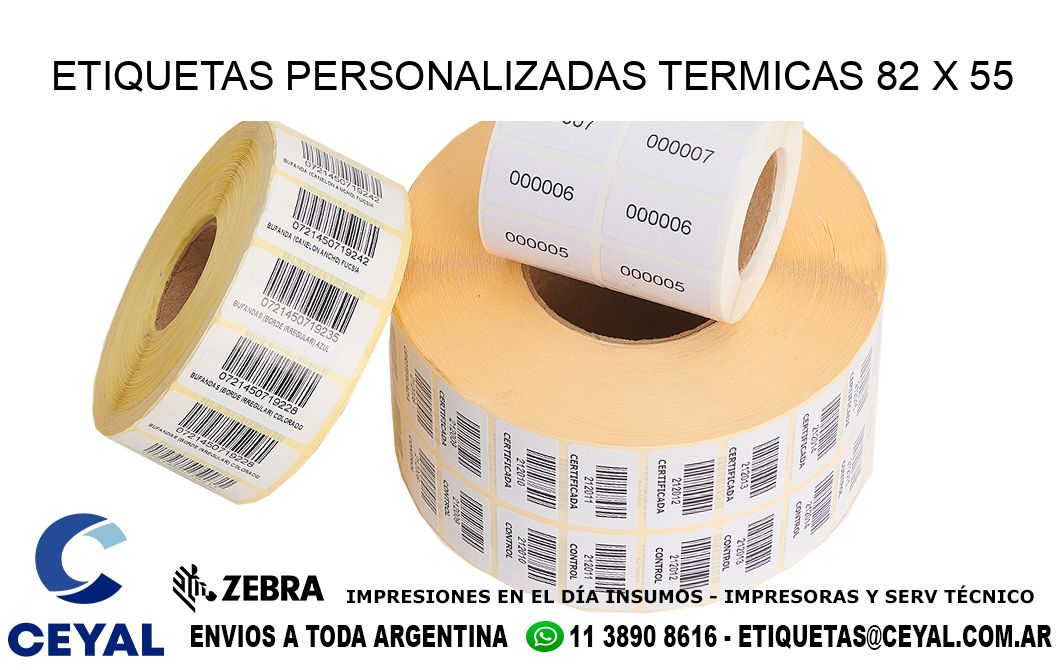 ETIQUETAS PERSONALIZADAS TERMICAS 82 x 55