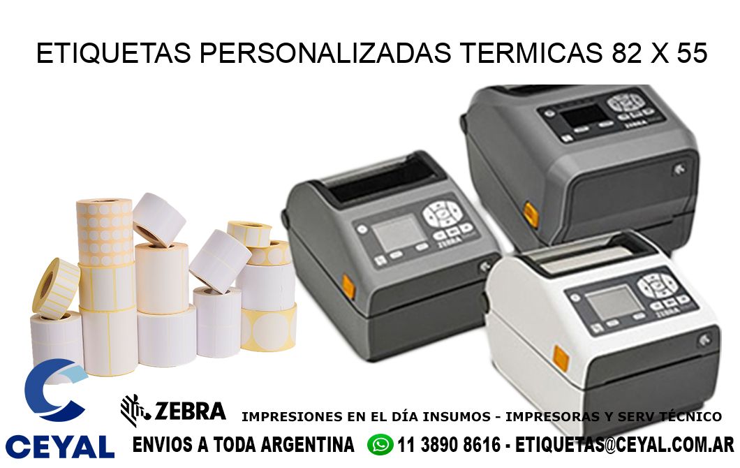 ETIQUETAS PERSONALIZADAS TERMICAS 82 x 55