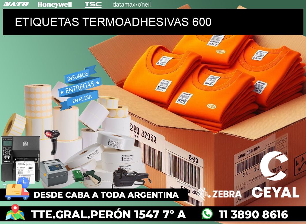 ETIQUETAS TERMOADHESIVAS 600