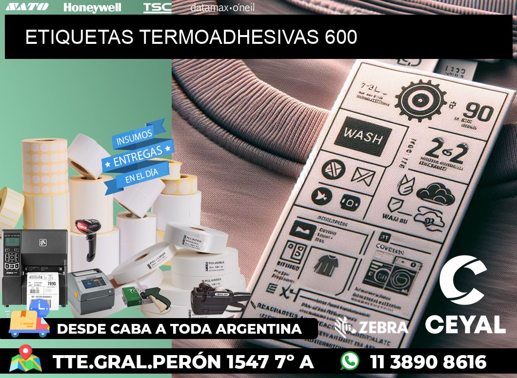 ETIQUETAS TERMOADHESIVAS 600