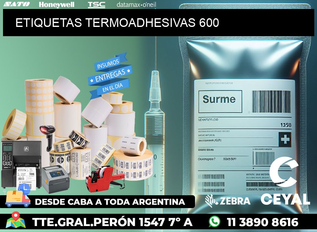 ETIQUETAS TERMOADHESIVAS 600