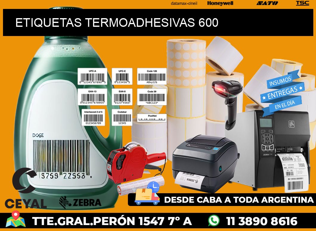 ETIQUETAS TERMOADHESIVAS 600