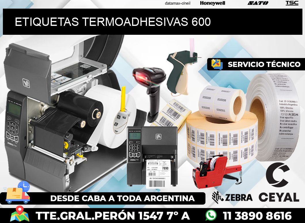 ETIQUETAS TERMOADHESIVAS 600