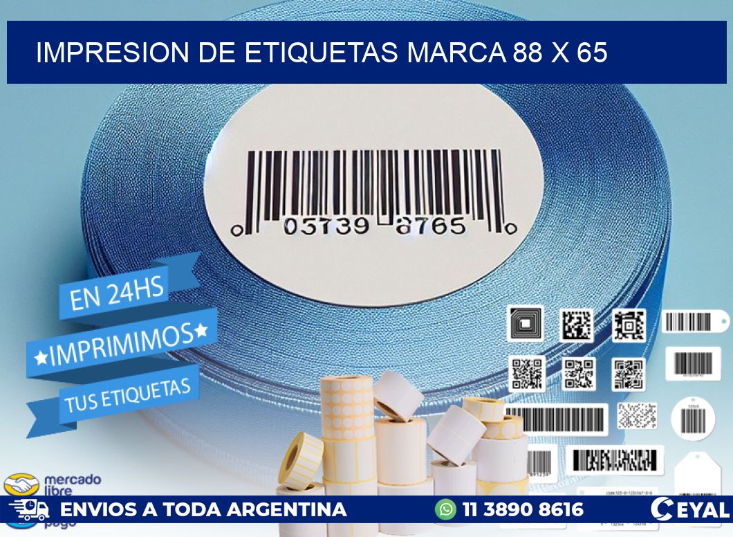 IMPRESION DE ETIQUETAS MARCA 88 x 65