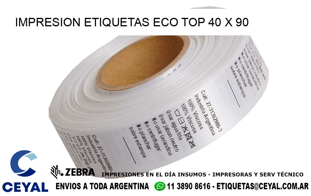 IMPRESION ETIQUETAS ECO TOP 40 x 90