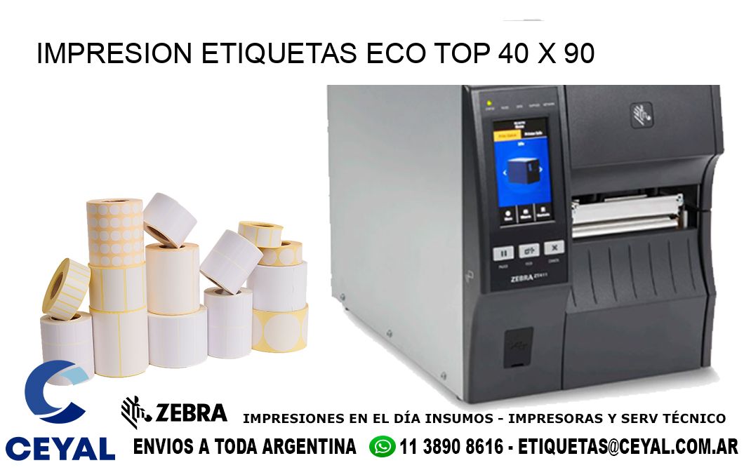 IMPRESION ETIQUETAS ECO TOP 40 x 90