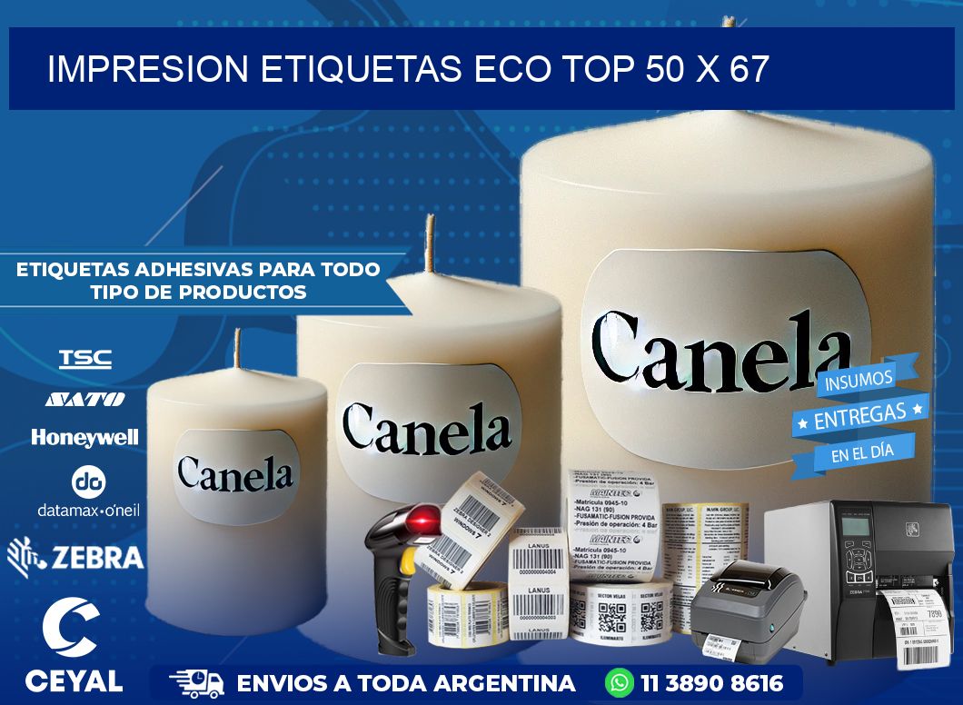 IMPRESION ETIQUETAS ECO TOP 50 x 67