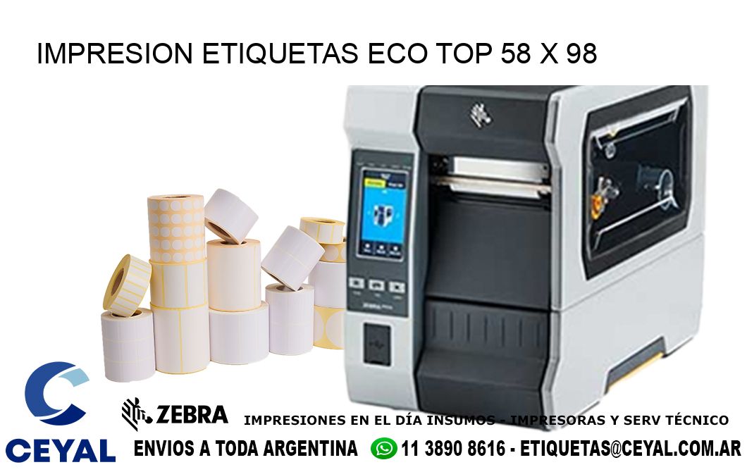 IMPRESION ETIQUETAS ECO TOP 58 x 98