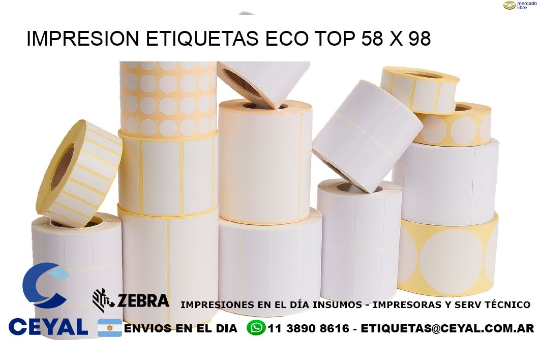 IMPRESION ETIQUETAS ECO TOP 58 x 98