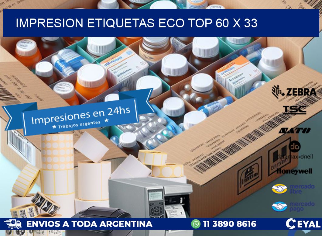 IMPRESION ETIQUETAS ECO TOP 60 x 33