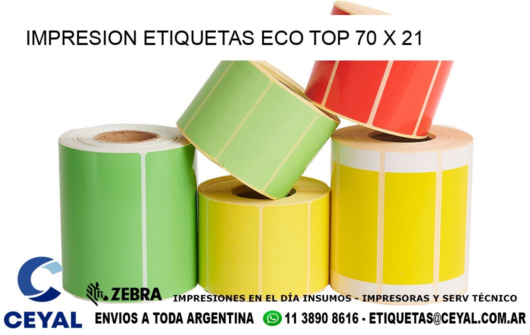 IMPRESION ETIQUETAS ECO TOP 70 x 21